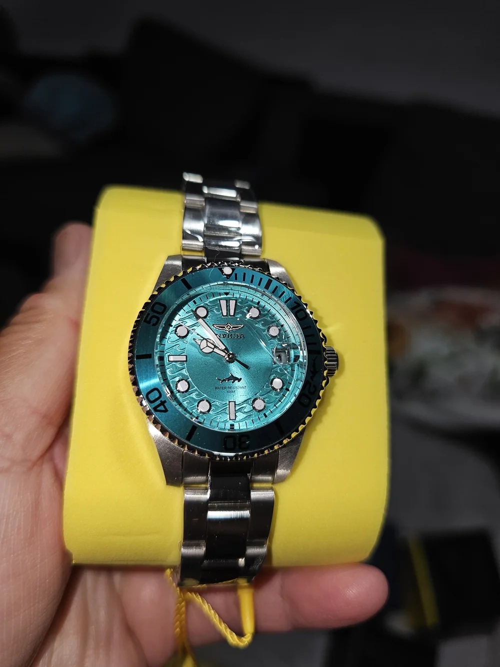 Invicta Women's Silver Watch with Turquoise Dial